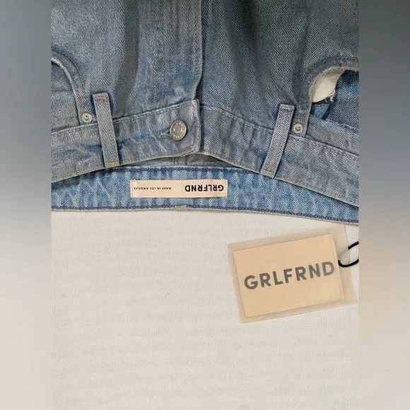 NWT GRLFRND The Harlow Coated High Rise Boot With Slit Lite Wash - Picture 14 of 16